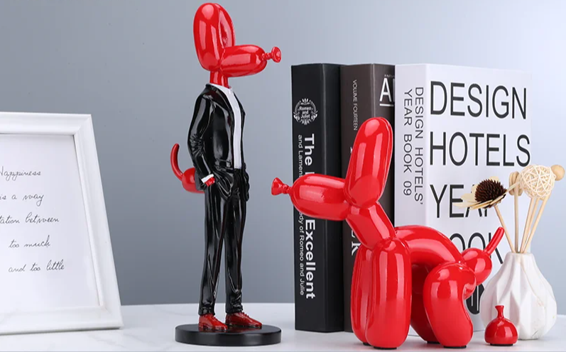 Balloon Dog Man Statue