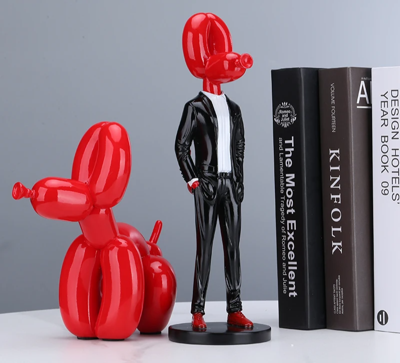 Balloon Dog Man Statue