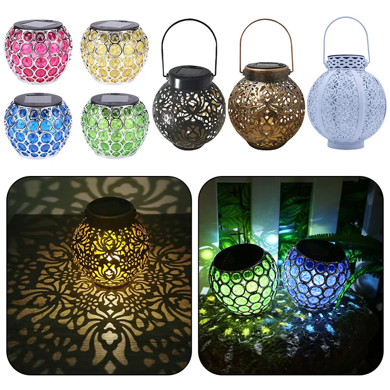 Punched Metal Solar Garden Lanterns