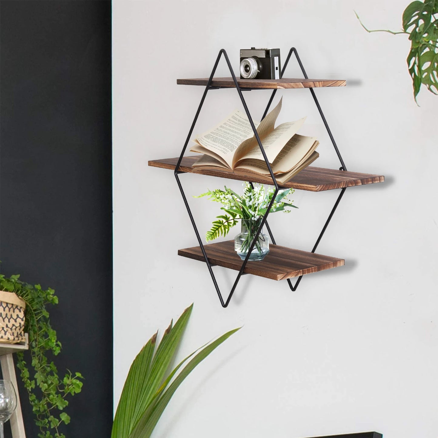 3 Tier Geometric Floating Shelf