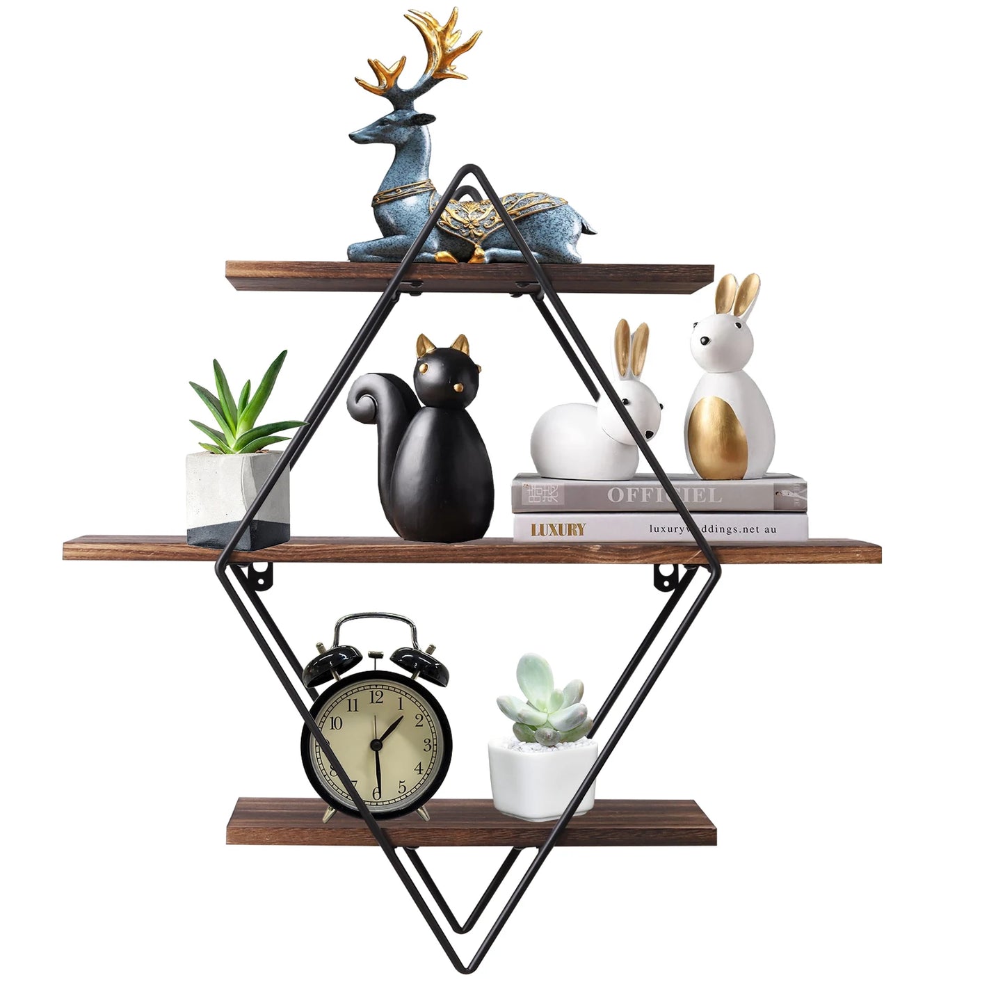 3 Tier Geometric Floating Shelf