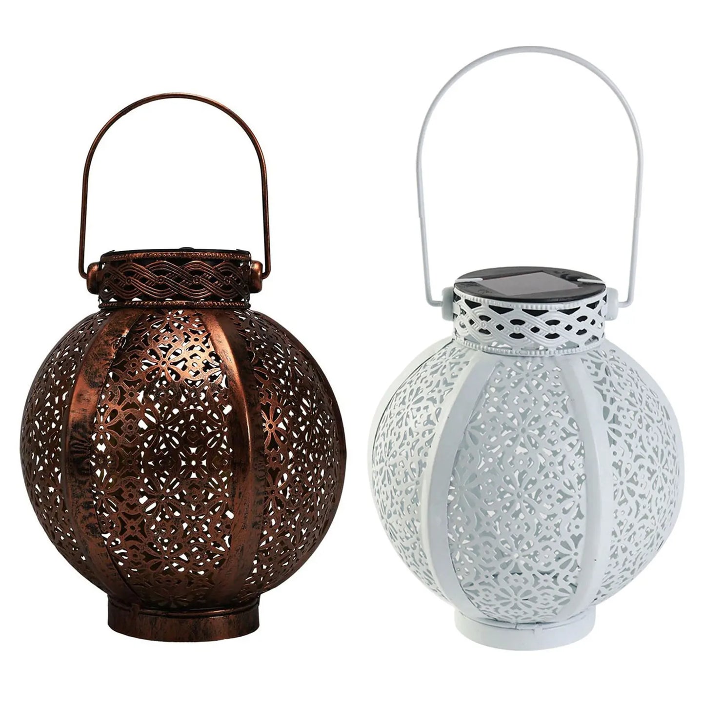 Punched Metal Solar Garden Lanterns