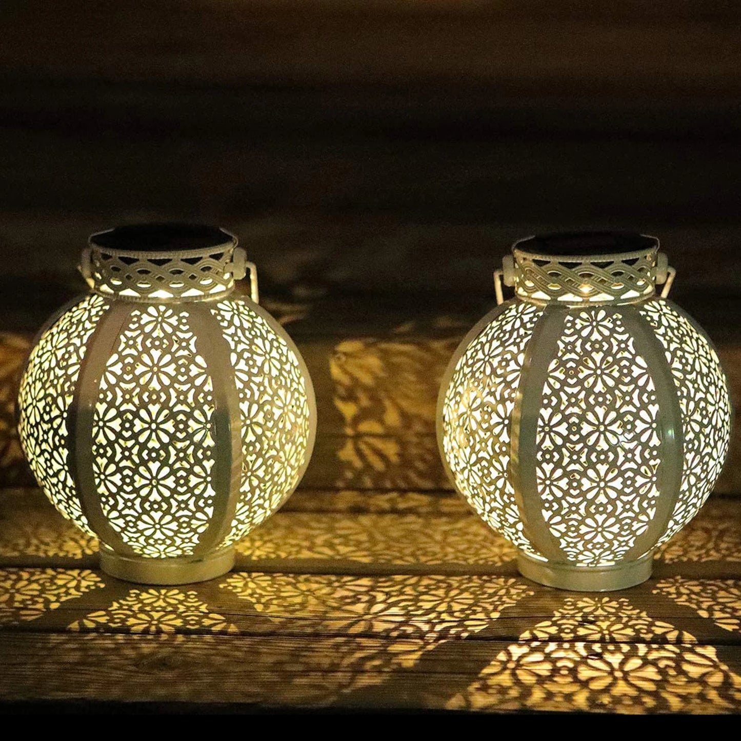 Punched Metal Solar Garden Lanterns