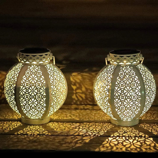 Punched Metal Solar Garden Lanterns