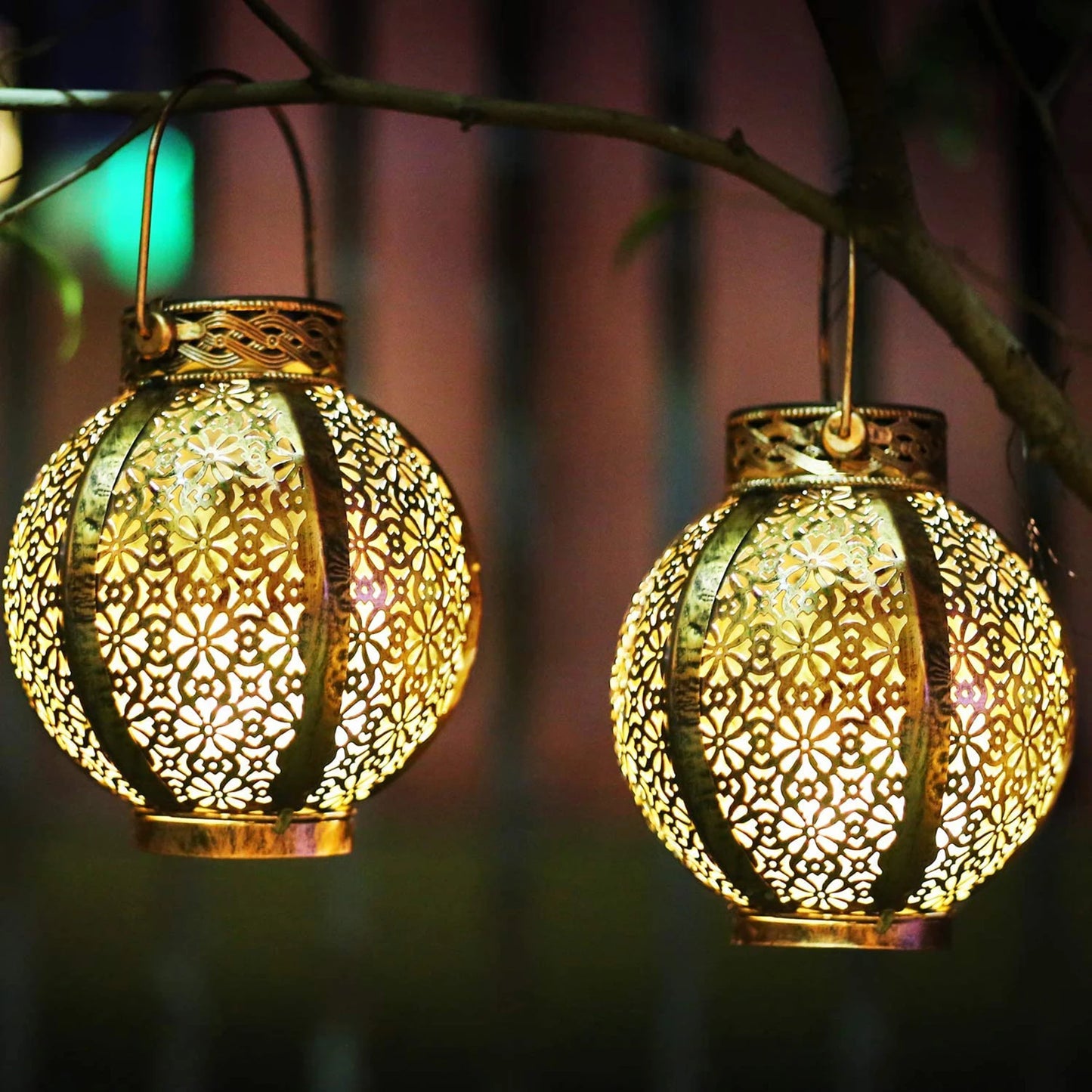 Punched Metal Solar Garden Lanterns