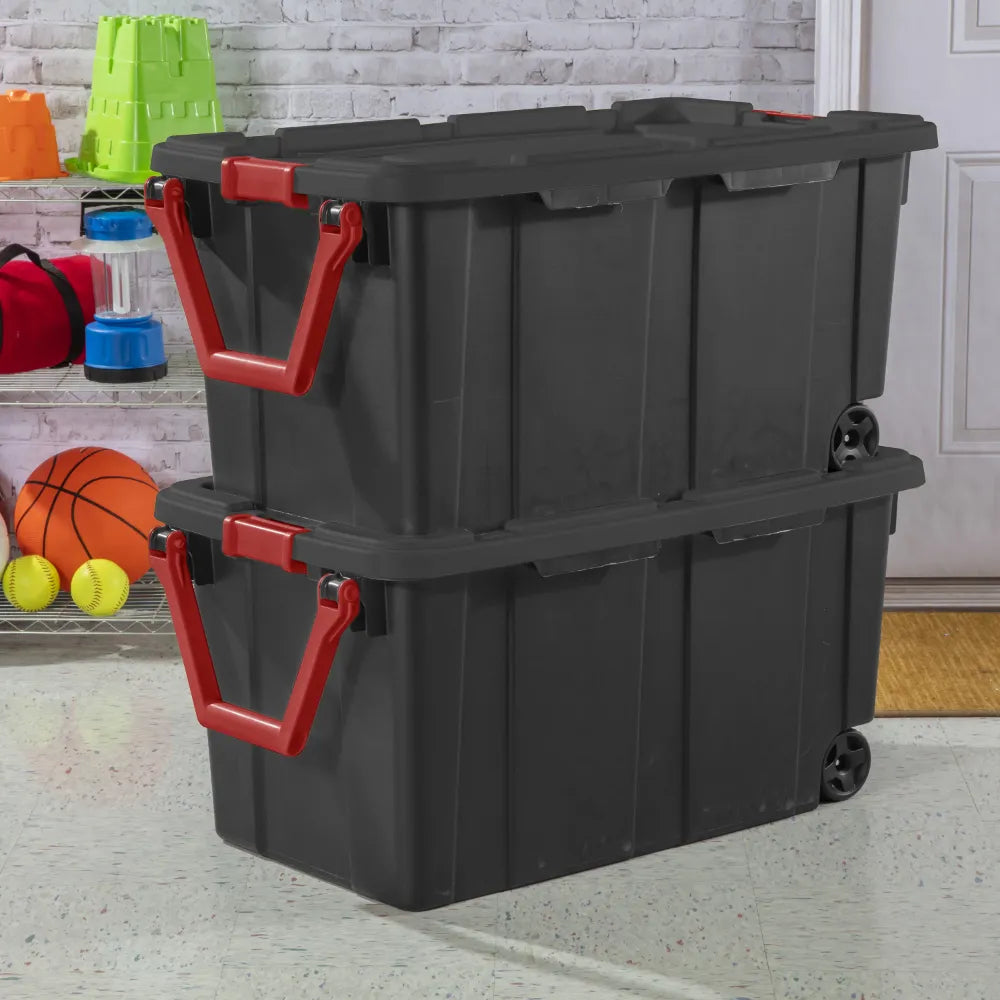 40 Gallon Wheeled Industrial Tote Pair