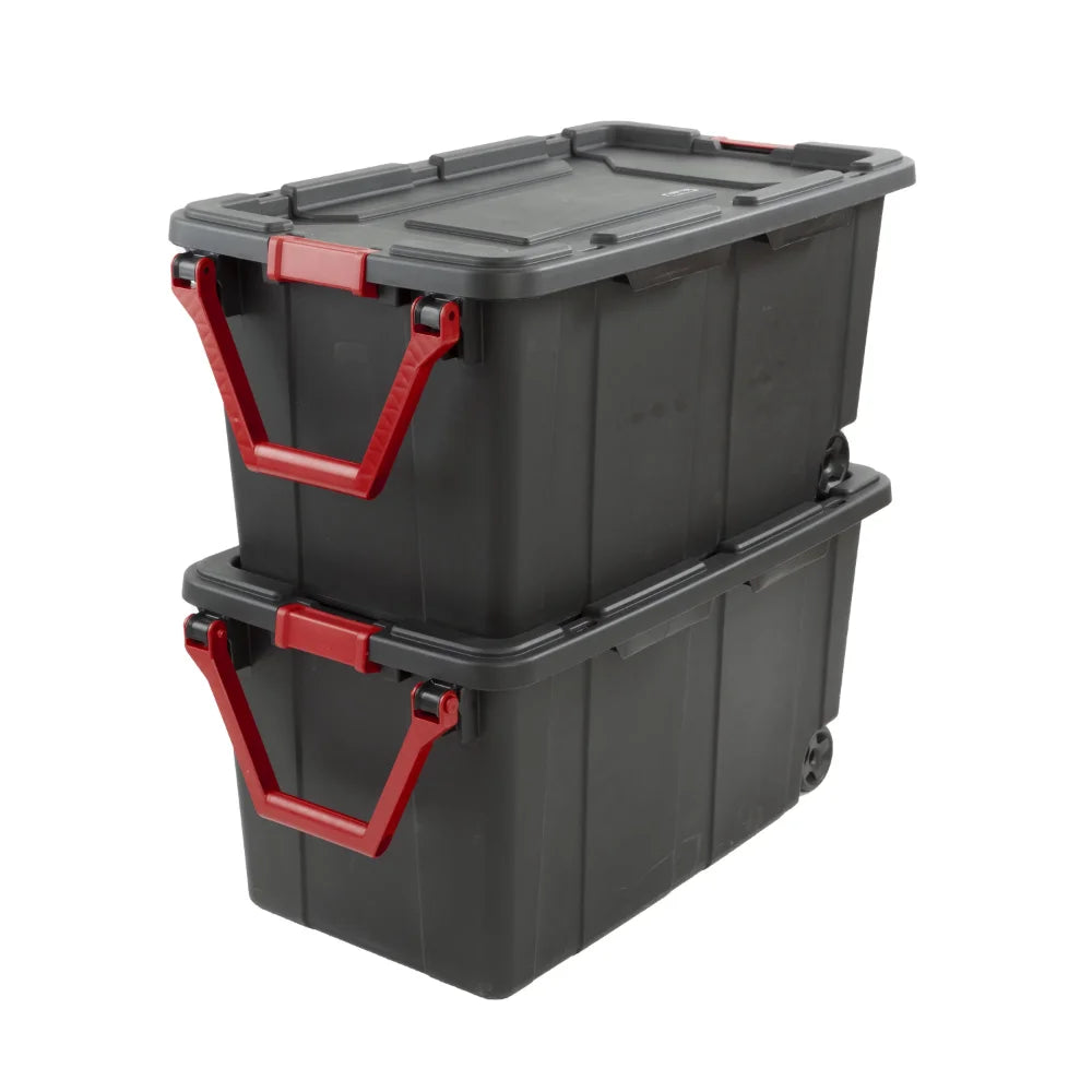 40 Gallon Wheeled Industrial Tote Pair