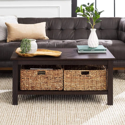 Coffee Table with Baskets