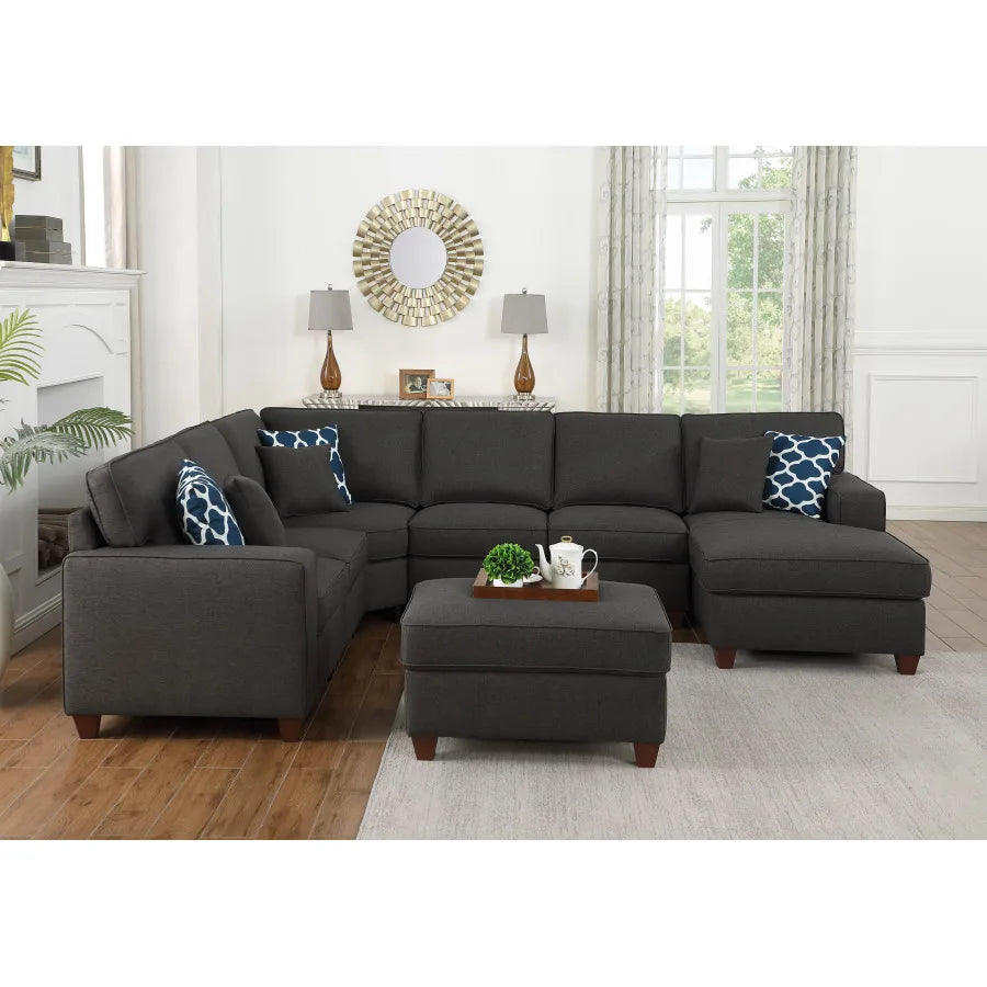 Sectional Sofa with Chaise and Ottoman