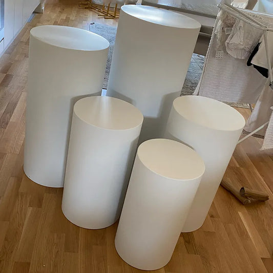 White Cylinder Pedestals