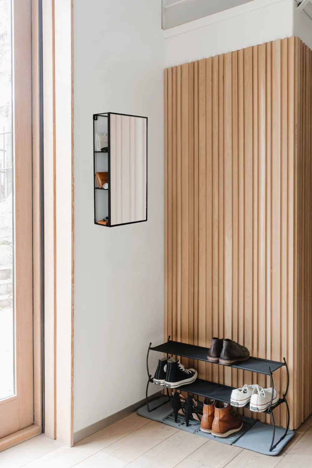 Rectangular Wall Mirror & Storage Unit