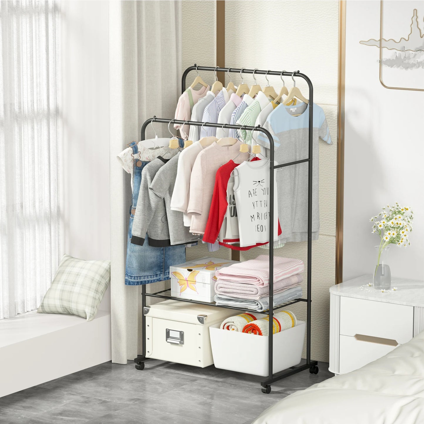 Dual Layer Clothing Rack