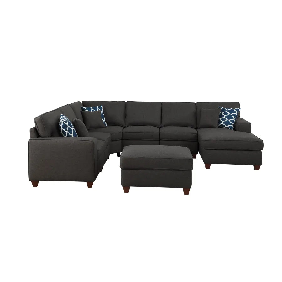 Sectional Sofa with Chaise and Ottoman