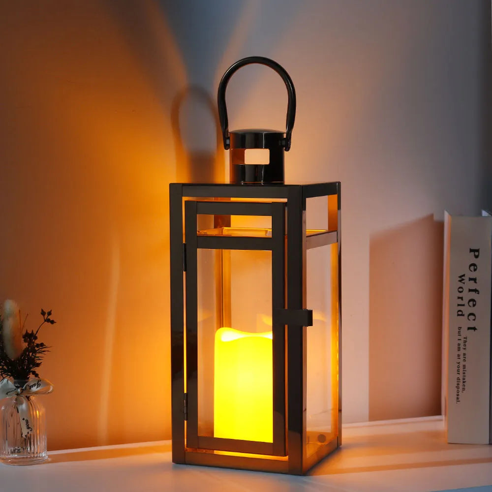 Glass and Metal Square Lantern