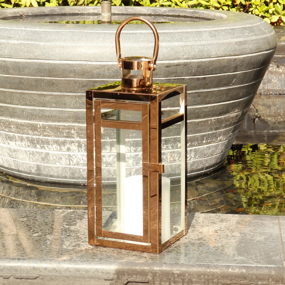 Glass and Metal Square Lantern