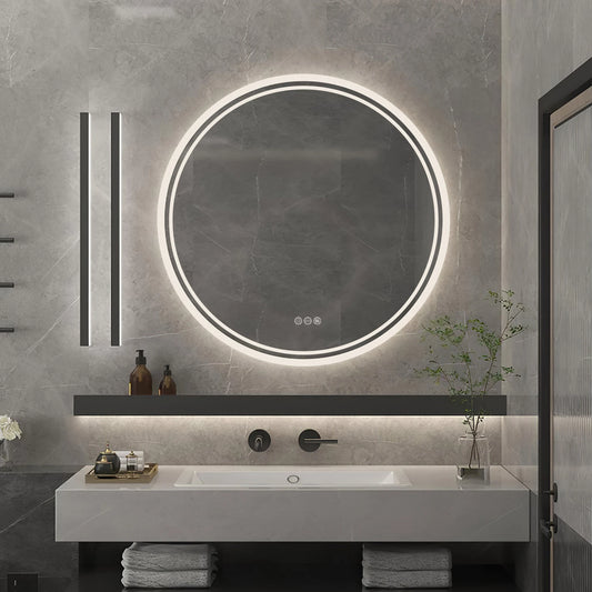 Ringed Illuminated Wall Mirror