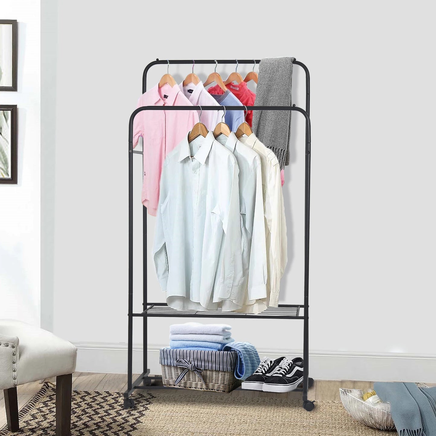 Dual Layer Clothing Rack